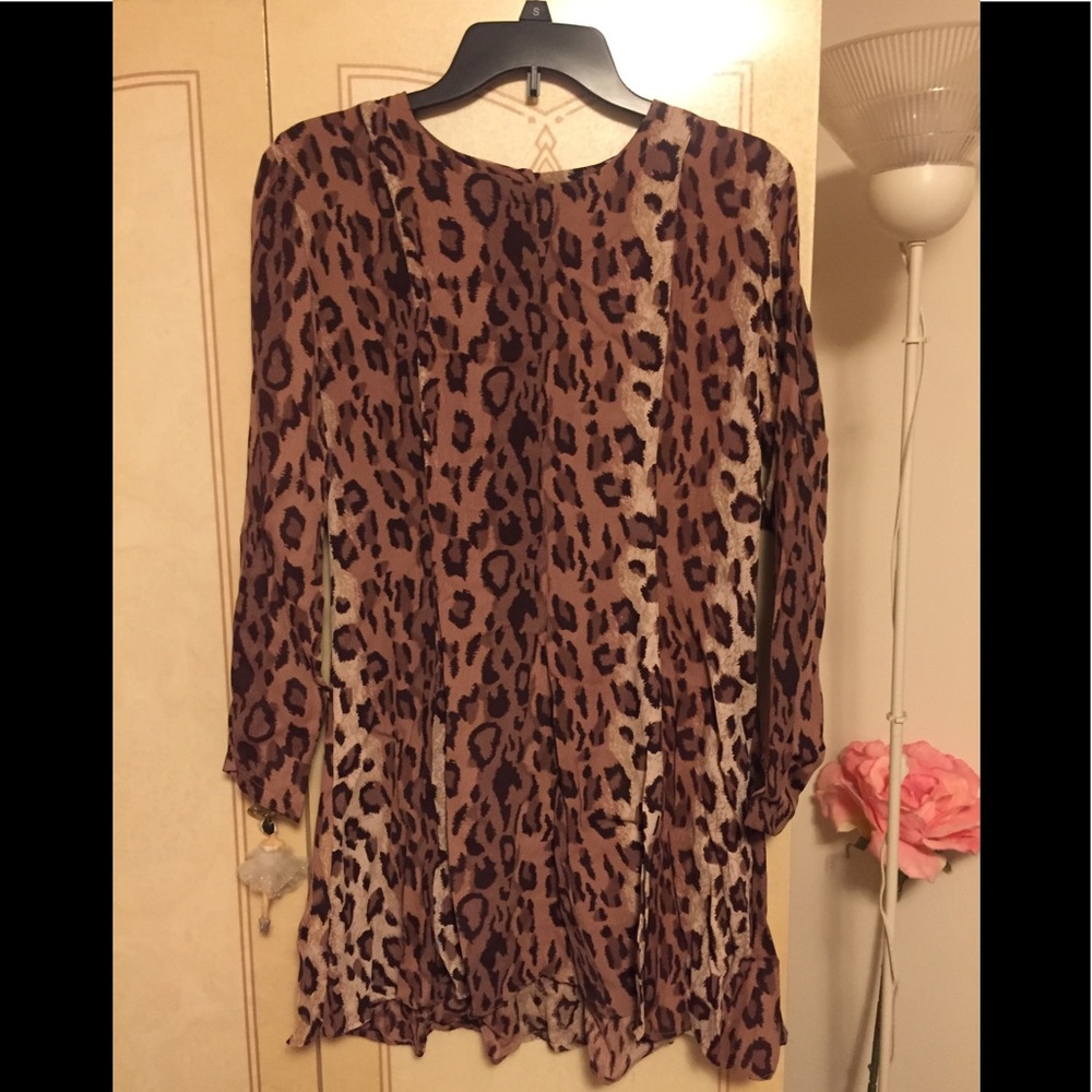 Leopard print mini dress